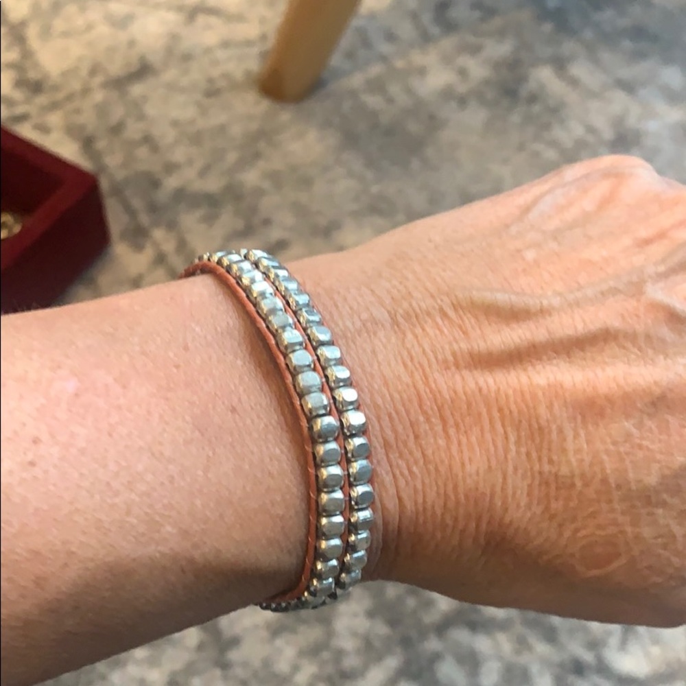 Chan Luu. Leather and silver bracelet. OS. NOW AVAILABLE